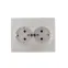 KARINA Розетка двойная с/з ПБТ жемчужно-белый перламутр (10шт/120шт)
