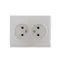 KARINA Розетка двойная б/з керамика жемчужно-белый перламутр (10шт/120шт)