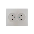 KARINA Розетка двойная б/з керамика жемчужно-белый перламутр (10шт/120шт)