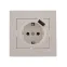 Розетка RAIN с/з с USB скрытой установки белая