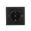 MIRA Розетка с\з +USB чёрный бархат со вставкой (10шт/120шт)