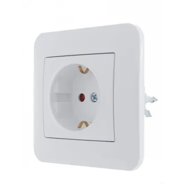 KARINA Розетка с защитой от детей керамика белая (10шт/120шт)