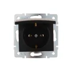                  KARINA Розетка с/з с крышкой ПБТ чёрный бархат (10шт/120шт)
               