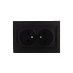                  MIRA Розетка двойная б/з керамика чёрный бархат со вставкой (10шт/120шт)
               