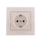 Розетка RAIN с заземлением керамика жемчужно-белый перламутр