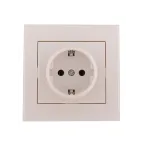 Розетка RAIN с заземлением керамика жемчужно-белый перламутр