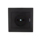                  MIRA Розетка б/з керамика чёрный бархат со вставкой (10шт/120шт)
               