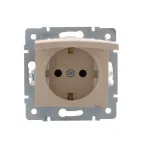                  KARINA Розетка с/з с крышкой керамика крем (10шт/120шт)
               