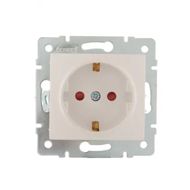 KARINA Розетка с защитой от детей керамика жемчужно-белый перламутр (10шт/120шт)