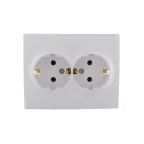 KARINA Розетка двойная с/з ПБТ белая (10шт/120шт)