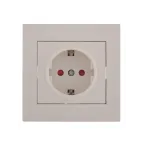                  Розетка RAIN с защитой от детей керамика белая
               