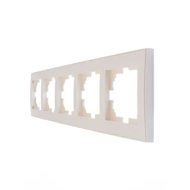 Рамка RAIN пятерная горизонтальная жемчужно-белый перламутр с боковой вставкой