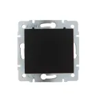 KARINA Розетка с/з с крышкой ПБТ чёрный бархат (10шт/120шт)