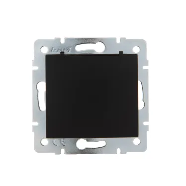 KARINA Розетка с/з с крышкой ПБТ чёрный бархат (10шт/120шт)