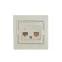 Розетка телефон/компьютер RJ45+RJ11 бежевая с вставкой