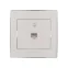 RAIN Розетка компьютерная белая с боковой вставкой хром