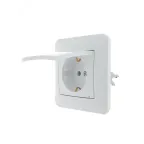 KARINA Розетка с/з с крышкой керамика белая (10шт/120шт)