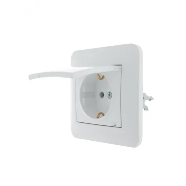 KARINA Розетка с/з с крышкой керамика белая (10шт/120шт)