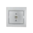 MIRA Розетка телефонная евро металлик серая со вставкой