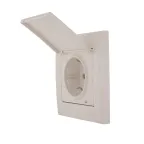 Розетка RAIN с/з с крышкой керамика белая