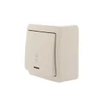 VIOLA Выключатель проходной с подсветкой крем (12шт/144шт)