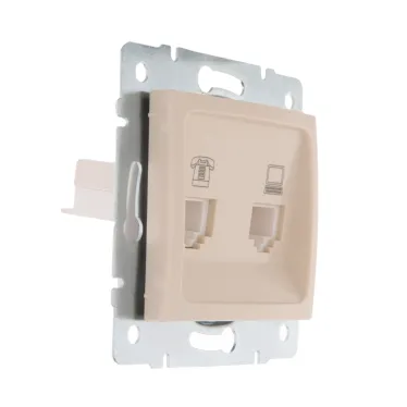 KARINA Розетка компьютер+телефон крем (10шт/120шт)