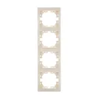 MIRA Рамка 4 поста вертикальная без вставок бежевая