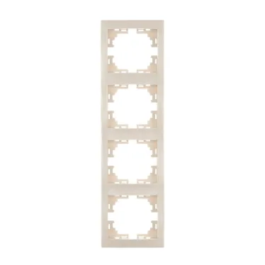 MIRA Рамка 4 поста вертикальная без вставок бежевая