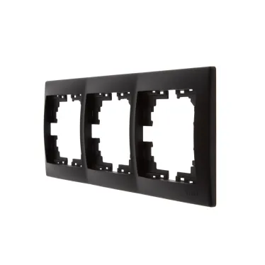 MIRA Рамка 3-ая горизонтальная чёрный бархат без вставки (10шт/120шт)