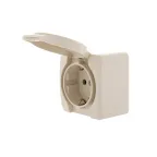 VIOLA Розетка с/з с крышкой керамика крем (12шт/144шт)