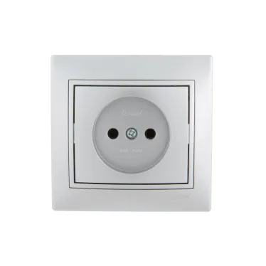 MIRA Розетка без заземления металлик серая