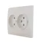 KARINA Розетка двойная б/з ПБТ жемчужно-белый перламутр (10шт/120шт)