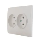 KARINA Розетка двойная б/з ПБТ жемчужно-белый перламутр (10шт/120шт)