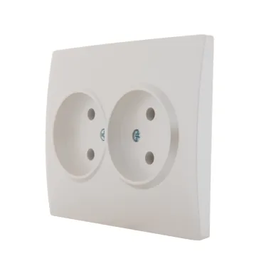 KARINA Розетка двойная б/з ПБТ жемчужно-белый перламутр (10шт/120шт)