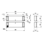 Магнитный датчик (1НЗ+1НО), разъём M8*4 (расст. сраб. 5мм), левый выход, IP68