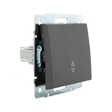 Выключатель RAIN проходной черный графит матовый механизм