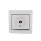 Мира Розетка ТВ белый с вставкой серая