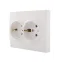 KARINA Розетка двойная с/з керамика белая (10шт/120шт)