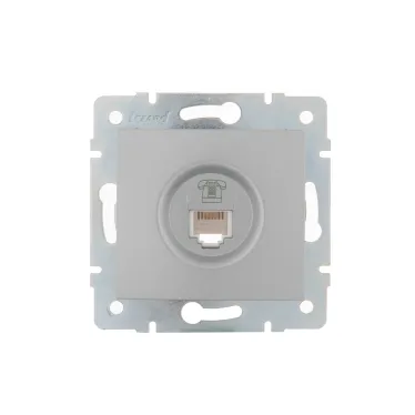 KARINA Розетка телефонная евро матовое серебро (10шт/120шт)