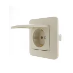 KARINA Розетка с/з с крышкой ПБТ крем (10шт/120шт)