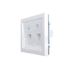 ZIMA Розетка компьютер+телефон белая LEZARD