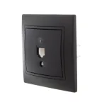 MIRA Розетка телефонная евро чёрный бархат со вставкой (10шт/120шт)