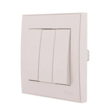 Выключатель RAIN тройной жемчужно-белый перламутр