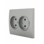 KARINA Розетка двойная б/з ПБТ матовое серебро (10шт/120шт)