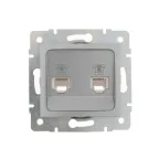 KARINA Розетка телефонная двойная евро матовое серебро (10шт/120шт)