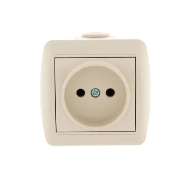 HATA Розетка без заземления бежевая