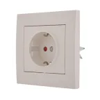 Розетка RAIN с защитой от детей керамика белая
