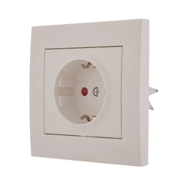Розетка RAIN с защитой от детей керамика белая