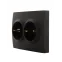 KARINA Розетка двойная с/з керамика чёрный бархат (10шт/120шт)