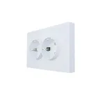 ZIMA Розетка 2-ая с/з ПБТ белая безвинтовой зажим/клемма LEZARD